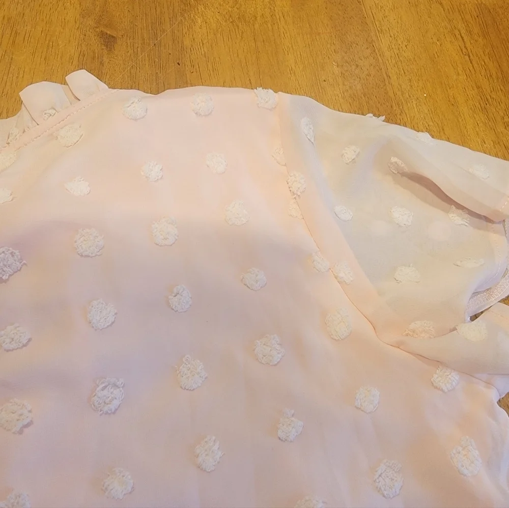 Womens Large Baby Pink Light Weight Shein Blouse